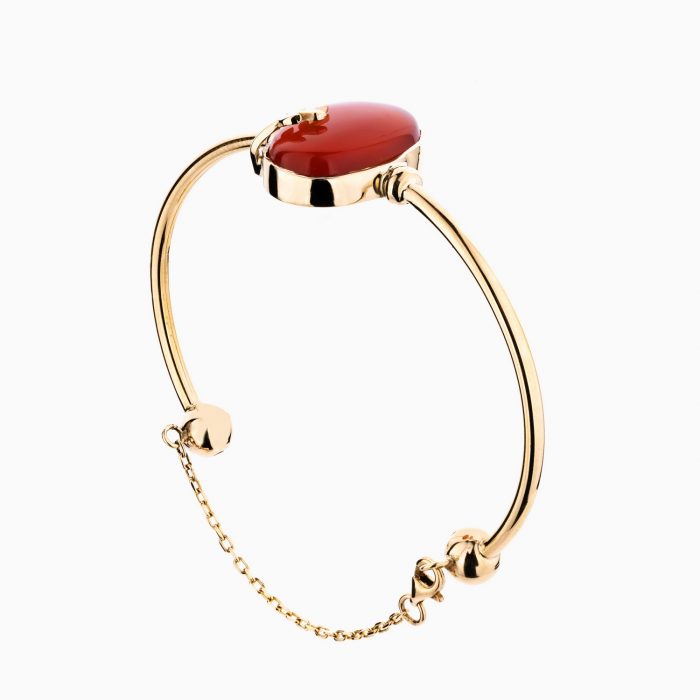 دستبند طلا 18 عیار زنانه با سنگ یاقوت سرخ کد BL0078