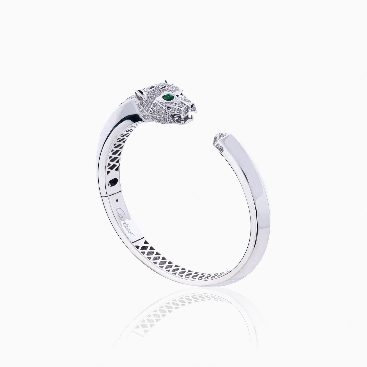 دستبند طلا 18 عیار زنانه اسپورت مدل کارتیر پلنگ نگین دار کد BL0093