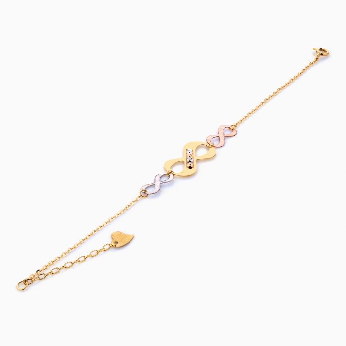 دستبند طلا 18 عیار زنانه فانتزی مدل بینهایت کد BL0102