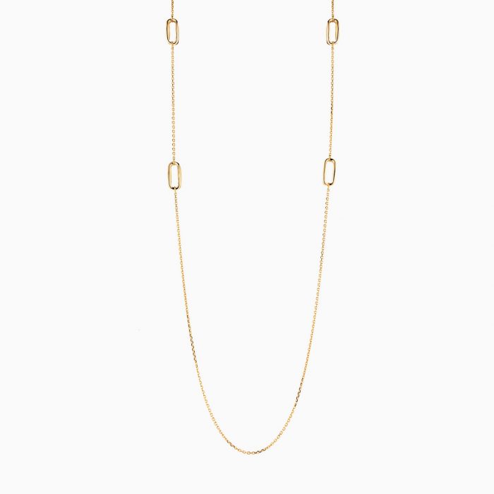 گردنبند طلا 18 عیار زنانه رولباسی مدل زنجیر متصل کد NL0136