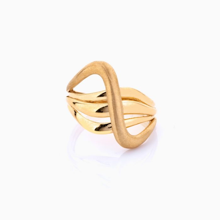 انگشتر طلا 18 عیار زنانه مدل امواج کد RG0161