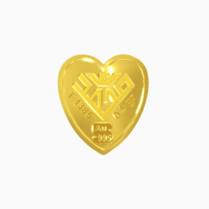شمش طلا 24 عیار 1 گرمی قلب مدل پاپیون