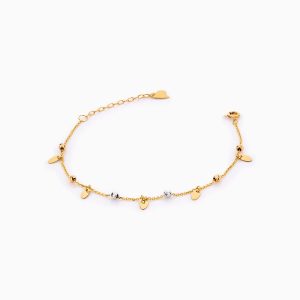 دستبند طلا 18 عیار زنانه زنجیری مدل گوی و پولک کد BL0275