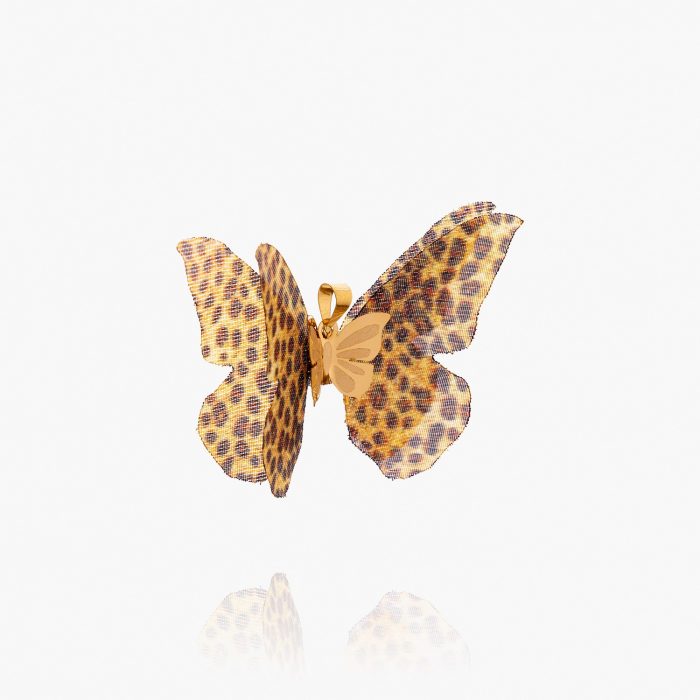 مدال طلا 18 عیار زنانه فانتزی مدل پروانه بال رنگی کد PD0053