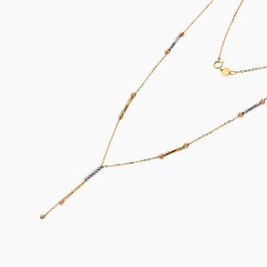 گردنبند طلا 18 عیار زنانه زنجیری مدل آلبرنادو آویز دار کد NL0180