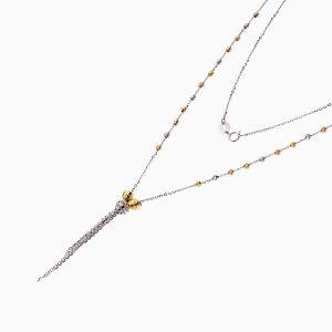 گردنبند طلا 18 عیار زنانه زنجیری مدل آلبرنادو آویز دار کد NL0182