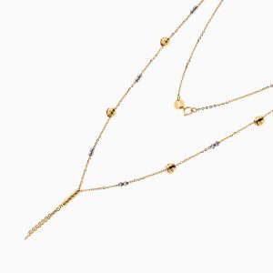 گردنبند طلا 18 عیار زنانه زنجیری مدل آلبرنادو آویز دار کد NL0183