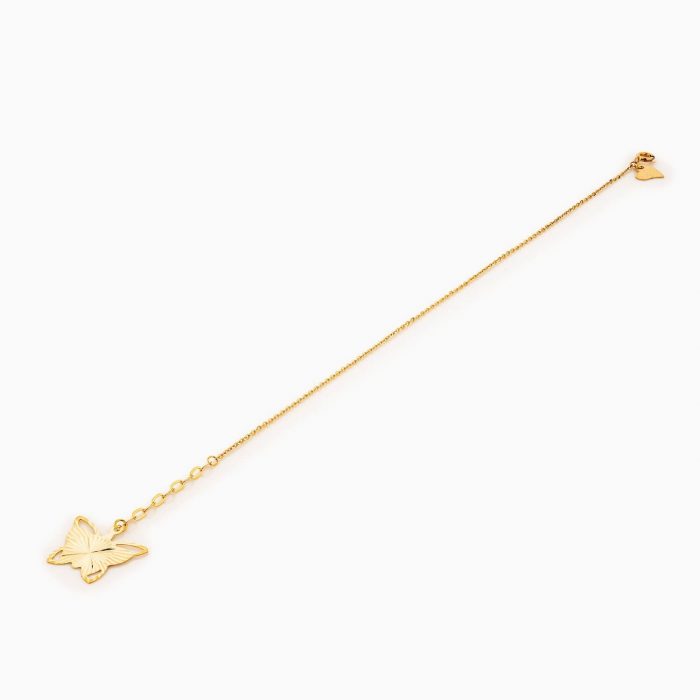 دستبند طلا 18 عیار زنانه فانتزی مدل پروانه فانتزی کد BL0319