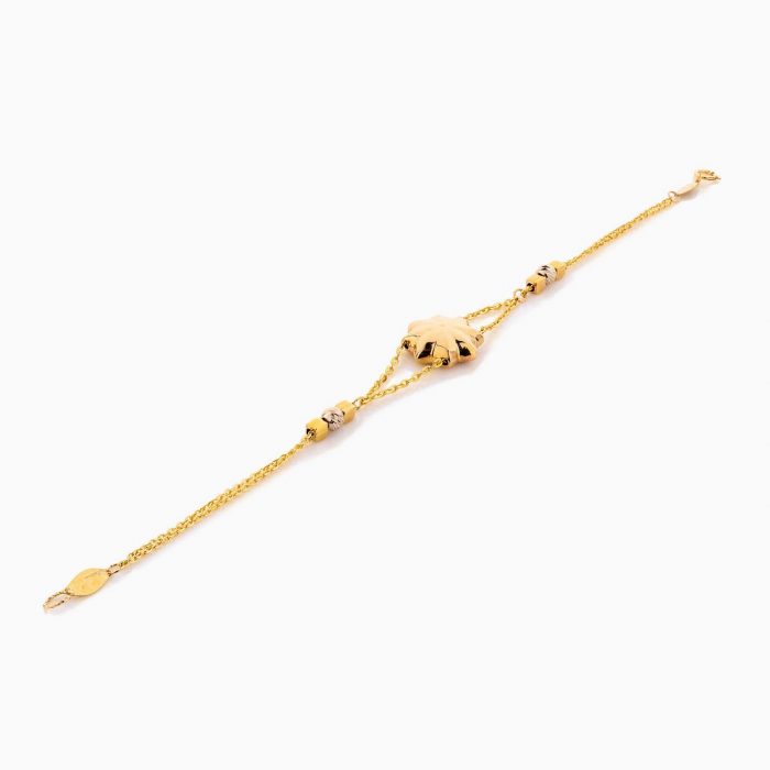 دستبند طلا 18 عیار زنانه زنجیری مدل ستاره کد BL0334