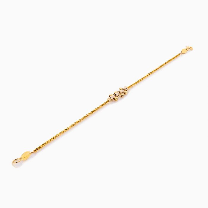 دستبند طلا 18 عیار زنانه زنجیری مدل سه حلقه کد BL0336