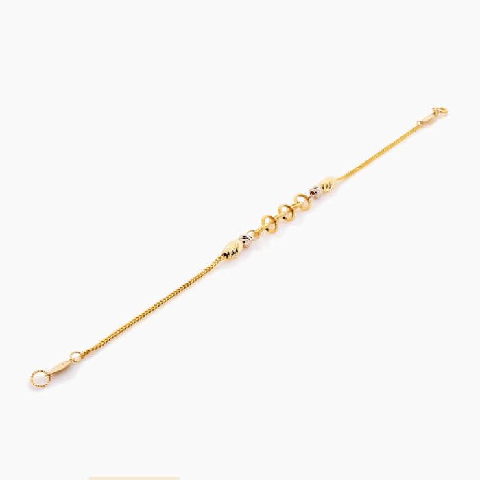 دستبند طلا 18 عیار زنانه زنجیری مدل المپیک کد BL0339