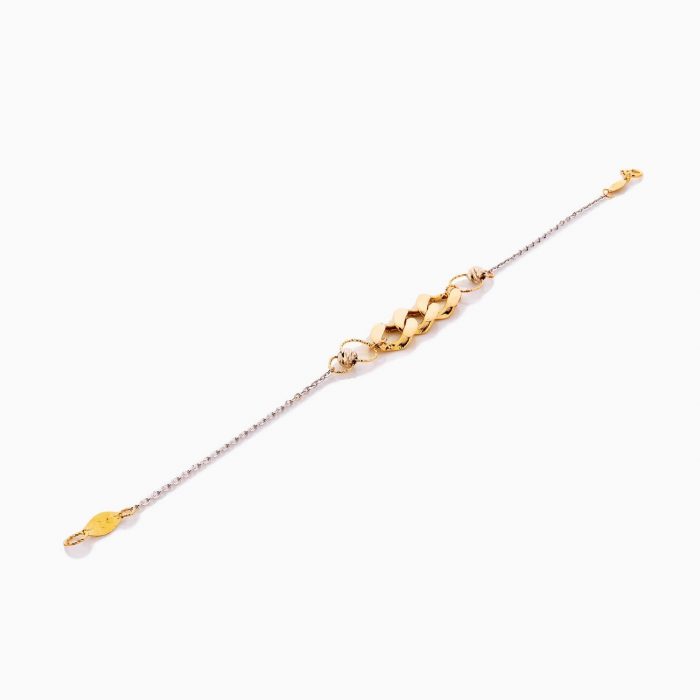 دستبند طلا 18 عیار زنانه زنجیری مدل کارتیر درشت کد BL0341