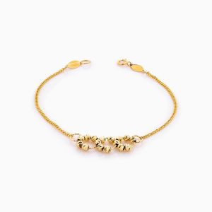 دستبند طلا 18 عیار زنانه زنجیری مدل سه حلقه کد BL0345