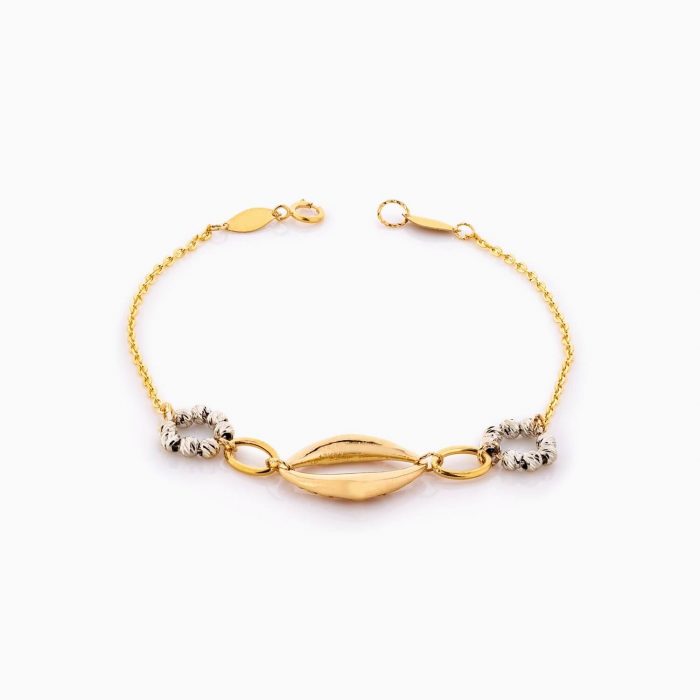 دستبند طلا 18 عیار زنانه زنجیری مدل طرح چشم کد BL0349