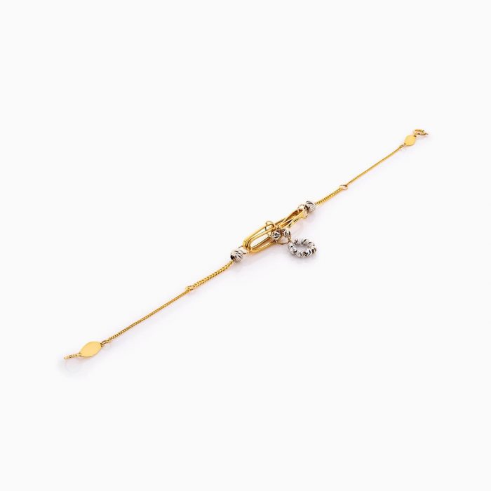 دستبند طلا 18 عیار زنانه زنجیری مدل آویز آلبرنادو کد BL0350