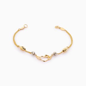دستبند طلا 18 عیار زنانه زنجیری مدل قلب بالدار کد BL0356