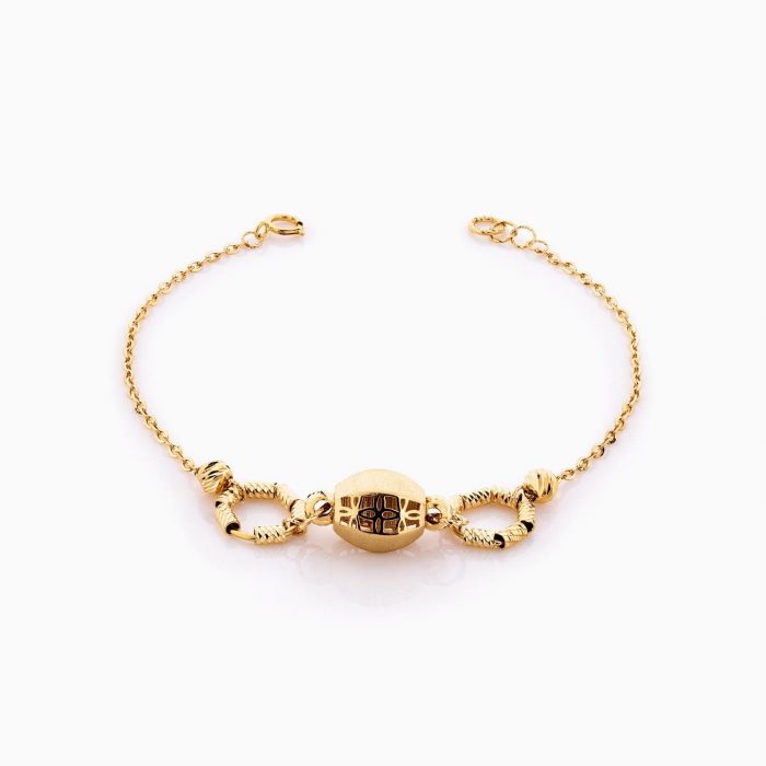 دستبند طلا 18 عیار زنانه زنجیری مدل فانوس طرح دار کد BL0357