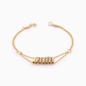 دستبند طلا 18 عیار زنانه زنجیری مدل چرتکه کد BL0359