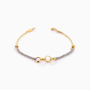 دستبند طلا 18 عیار زنانه زنجیری مدل المپیک کد BL0362