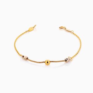 دستبند طلا 18 عیار زنانه زنجیری مدل سه گوی کد BL0364