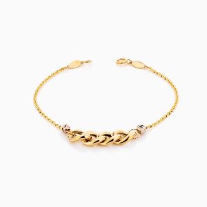 دستبند طلا 18 عیار زنانه زنجیری مدل کارتیر کد BL0366