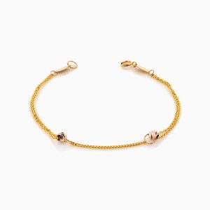 دستبند طلا 18 عیار زنانه زنجیری مدل گوی و زنجیر کد BL0369