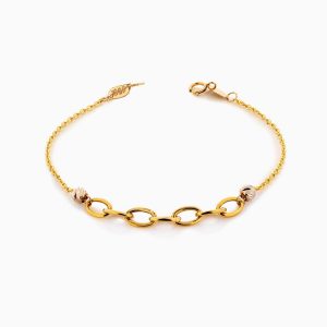 دستبند طلا 18 عیار زنانه زنجیری مدل رولو کد BL0370