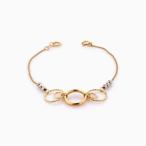 دستبند طلا 18 عیار زنانه زنجیری مدل حلقه و گوی کد BL0374