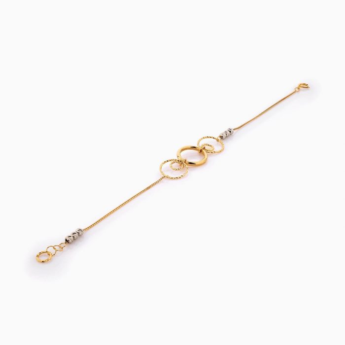 دستبند طلا 18 عیار زنانه زنجیری مدل حلقه و گوی کد BL0374