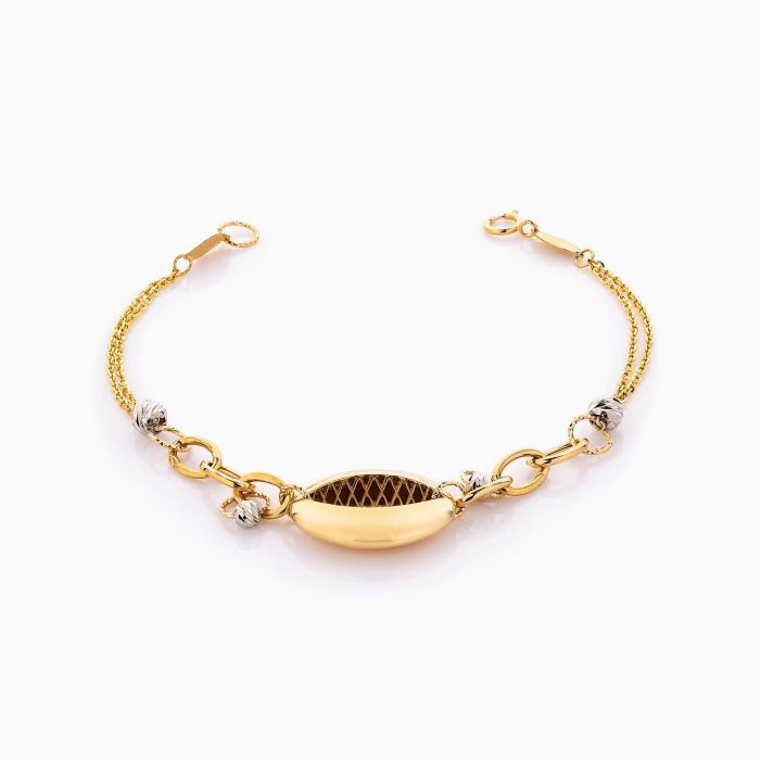دستبند طلا 18 عیار زنانه زنجیری طرح چشم کد BL0391