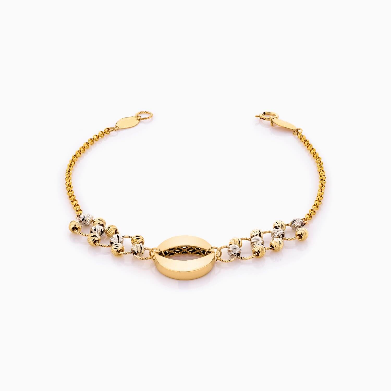 دستبند طلا 18 عیار زنانه زنجیری طرح چشم کد BL0393
