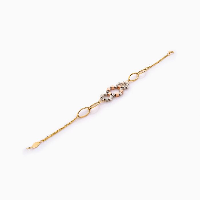 دستبند طلا 18 عیار زنانه زنجیری مدل آلبرنادو کد BL0394