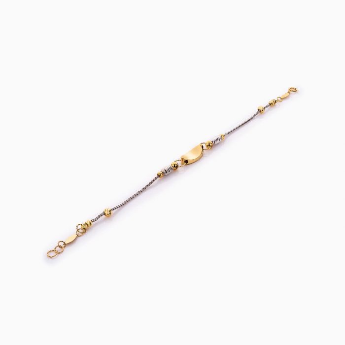 دستبند طلا 18 عیار زنانه زنجیری مدل پلاک هندسی کد BL0395