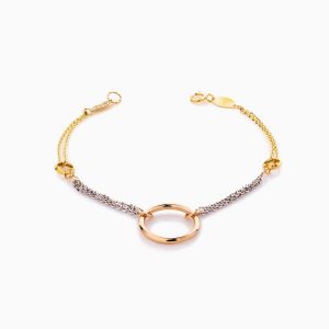 دستبند طلا 18 عیار زنانه اسپورت مدل حلقه و زنجیر کد BL0398