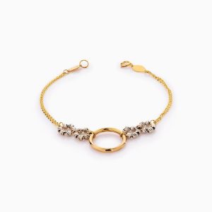 دستبند طلا 18 عیار زنانه زنجیری مدل حلقه و گوی کد BL0401