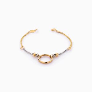 دستبند طلا 18 عیار زنانه زنجیری مدل حلقه و گوی کد BL0402