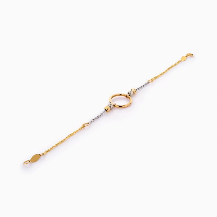 دستبند طلا 18 عیار زنانه زنجیری مدل حلقه و گوی کد BL0402