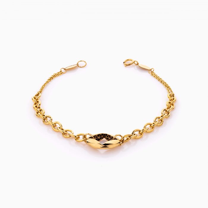 دستبند طلا 18 عیار زنانه زنجیری طرح چشم کد BL0407