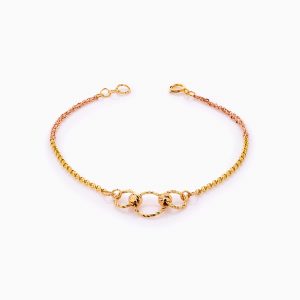 دستبند طلا 18 عیار زنانه زنجیری مدل حلقه و گوی کد BL0408
