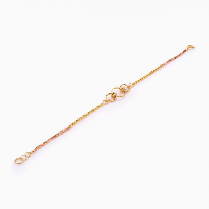 دستبند طلا 18 عیار زنانه زنجیری مدل حلقه و گوی کد BL0408