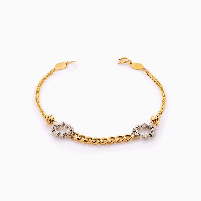 دستبند طلا 18 عیار زنانه زنجیری مدل کارتیر کد BL0409
