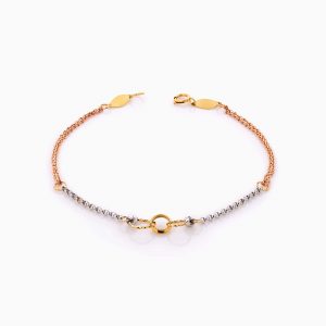 دستبند طلا 18 عیار زنانه زنجیری مدل حلقه و گوی کد BL0410