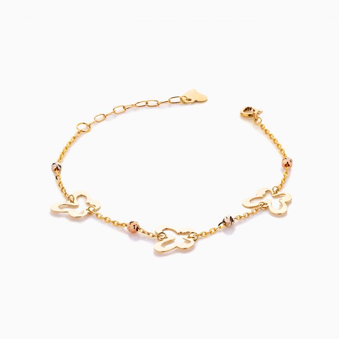 دستبند طلا 18 عیار زنانه فانتزی مدل پروانه کد BL0413