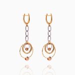 گوشواره طلا 18 عیار زنانه مدل حلقه و گوی کد ER0260