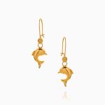 گوشواره طلا 18 عیار زنانه مدل دلفین کد ER0289