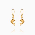 گوشواره طلا 18 عیار زنانه مدل دلفین کد ER0289