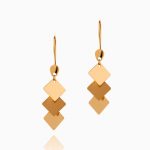 گوشواره طلا 18 عیار زنانه اسپورت مدل آویز مربعی کد ER0295