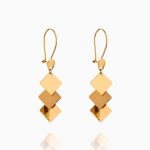 گوشواره طلا 18 عیار زنانه اسپورت مدل آویز مربعی کد ER0295