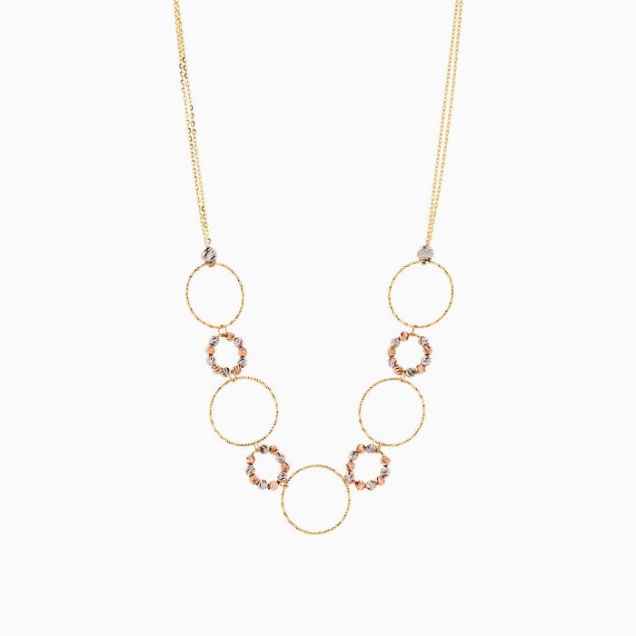 گردنبند طلا 18 عیار زنانه زنجیری مدل حلقه و گوی کد NL0272