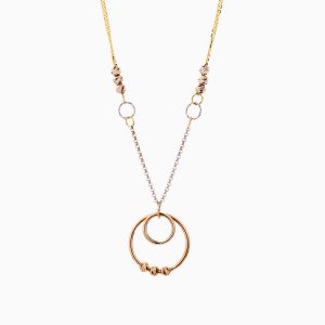گردنبند طلا 18 عیار زنانه زنجیری مدل حلقه و گوی کد NL0276